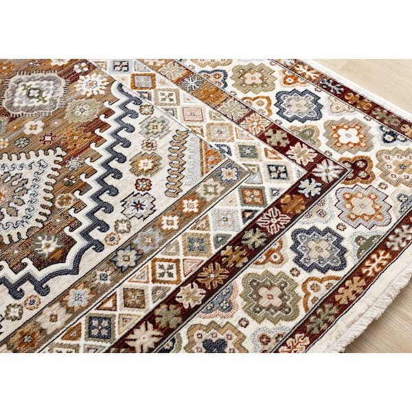 Jovira Collections 8 ft. x 10 ft. Beige Border, Classic Indoor Area Rug