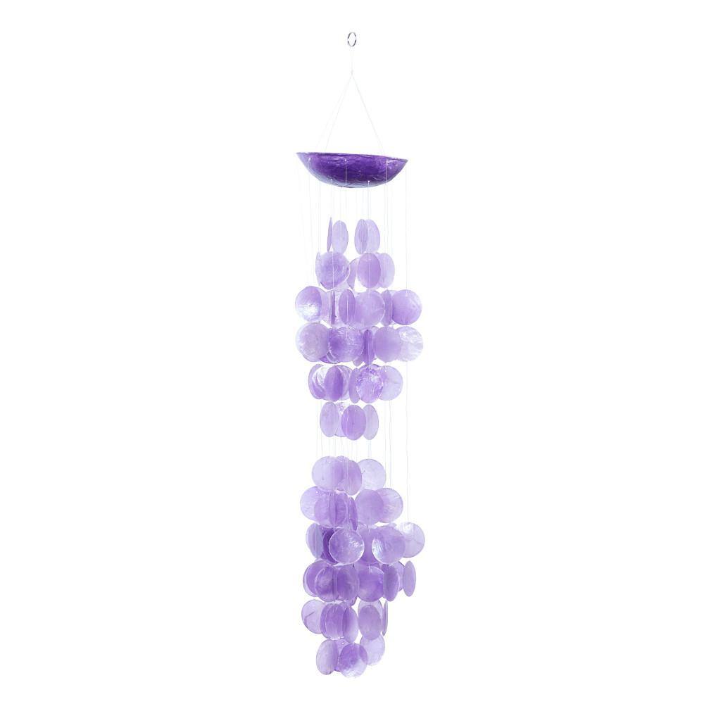 27" Purple Capiz Shell Waterfall Wind Chime