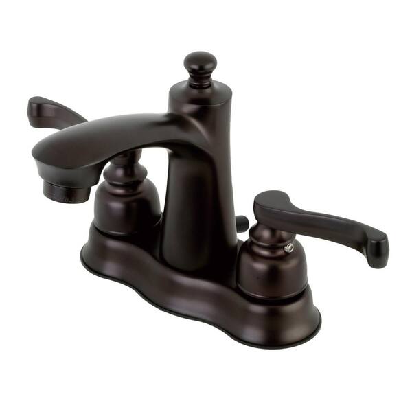 Kingston Brass French 4 in. Centerset 2-Handle Bathroom Faucet in Oil Rubbed Bronze