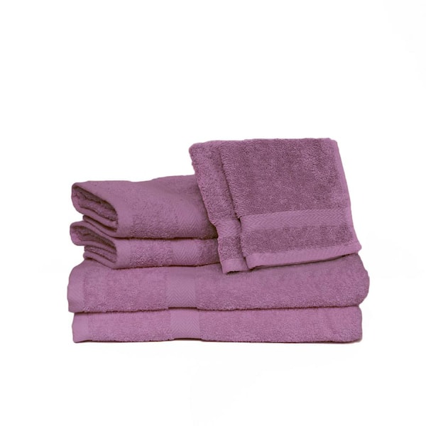 Espalma Deluxe 6-Piece Lilac Solid Cotton Bath Towel Set