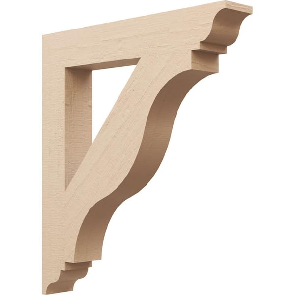Ekena Millwork 5.5 in. x 40 in. x 36 in. Funston Traditional Rough Cedar Woodgrain Timberthane Polyurethane Bracket, Primed Tan
