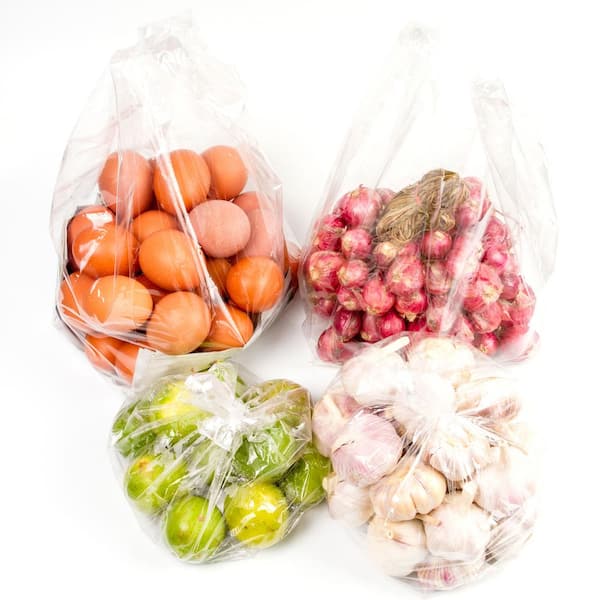 Aluf Plastics 0.6 Mil Clear Poly Food Bags - 8 x 4 x 18 - Pack of 1000 - for Fruits, Vegetables, Meat, & Frozen Food