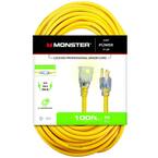 Outdoor 100 ft. L Yellow Extension Cord 14/3 SJTW