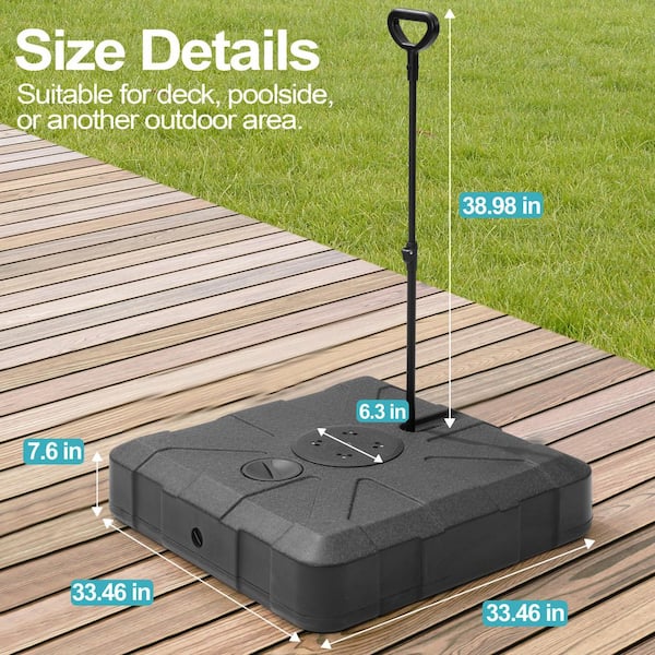 2-Tier 11.5 ft. Square Solar LED Lighted Offset Tilt 360° Rotation Cantilever Patio Umbrella in Red with 300 lbs. Base