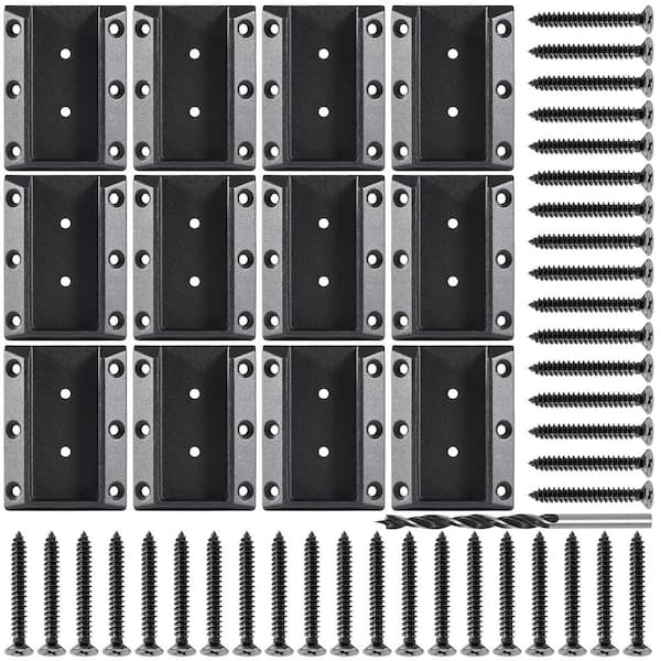 Afoxsos Stainless Steel Deck Railing Connectors for 2 x 4 Wood Handrail Bracket Black 12 Pieces with Rust-Free Durability