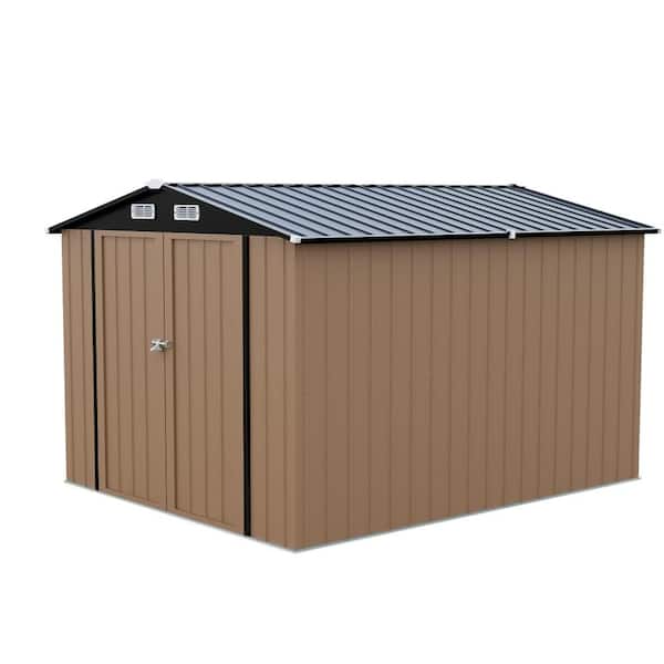 8 ft. W x 10 ft. D Outdoor Storage Shed with Lockable Metal Garden Tool Shed