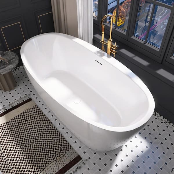 Adecab 67 in. x 31.5 in. Acrylic Freestanding Flatbottom Double