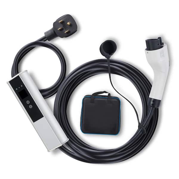 Level 2 Portable EV Charger, 40A 240V, 25 ft. Cable, NEMA 14-50P Plug, Adjustable Current for Home EV Charging
