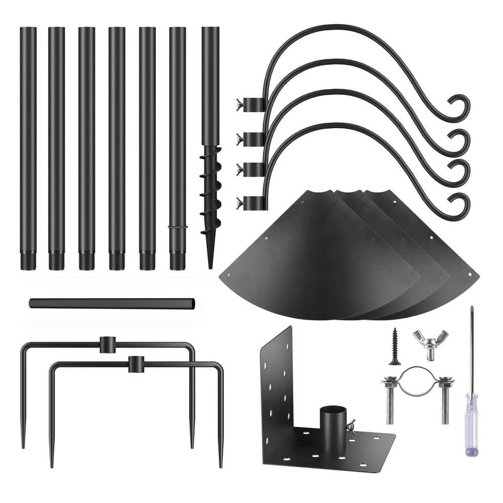 92 in. Bird House Pole, Bird Feeder Poles with Squirrel Proof Baffle, 4 Shepherd Hooks, Heavy Duty Stand, 5-Prong Anchor price history on PriceWatchPro