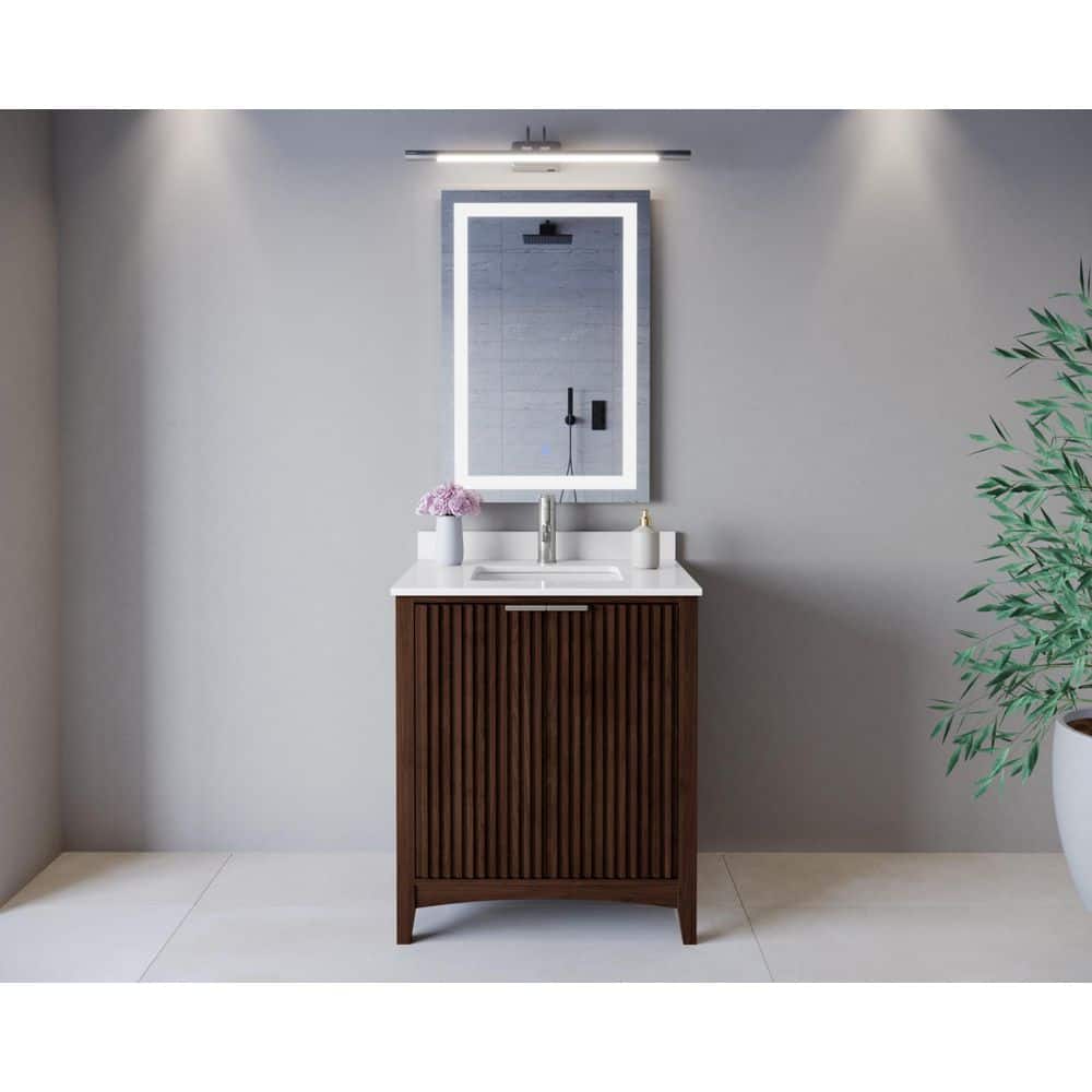 Palmilla 30 in. Single Freestanding Dark Walnut Bath Vanity with White Quartz Top Assembled price history on PriceWatchPro