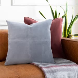 Botner Medium Gray Suede Polyester Fill 20 in. x 20 in. Decorative Pillow
