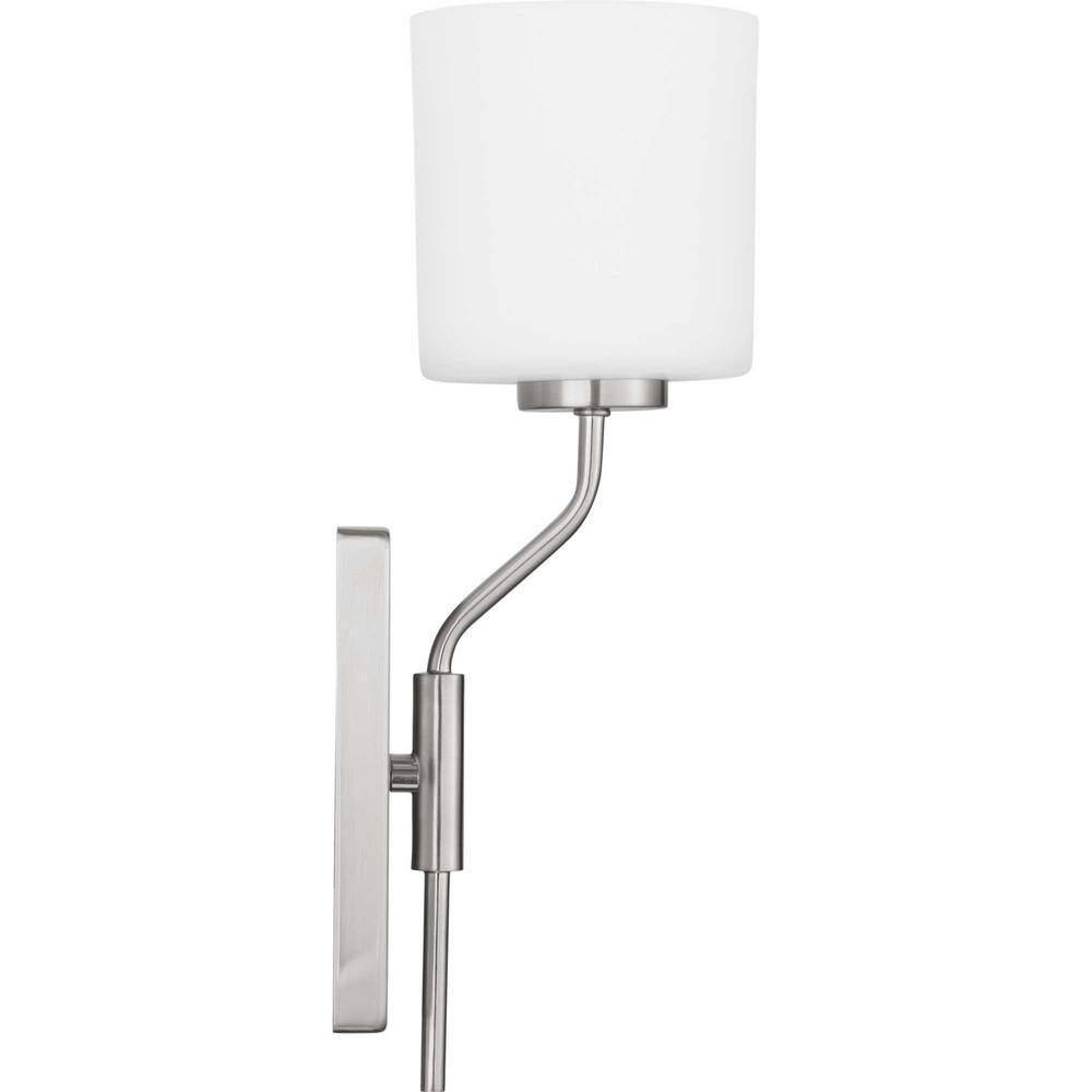 Tobin Brushed Nickel 16" Wall Sconce with Etched Glass Shade