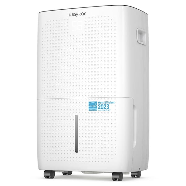 waykar 150pt.7,000 Sq. Ft. Energy Star Dehumidifier for Bedroom, Basement or Wet Rooms in White with Bucket and Auto Defrost