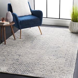Abstract Gray/Ivory Doormat 3 ft. x 5 ft. Geometric Area Rug
