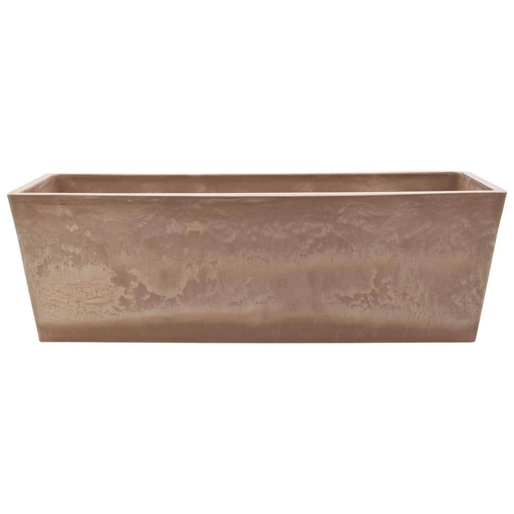 Eco-Friendly Simplicity Taupe Window Box Planter, 25.5" x 9"
