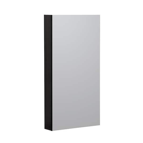 CRAFT + MAIN Reflections 15 in. W x 36 in. H Recessed or Surface Mount Medicine Cabinet in Black