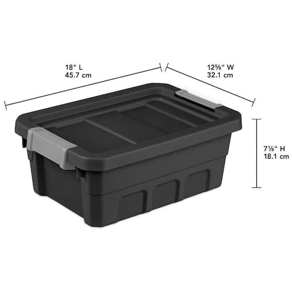 Sterilite 18 gal. Tote Box Black, 25-1/4 x 17-1/4 x 15-1/4 H | The Container Store