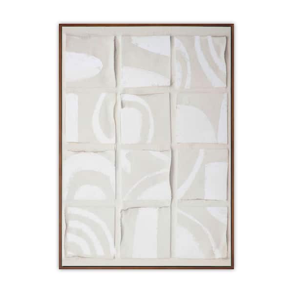Saxon Abstract Framed Canvas Art Print with Pine Wood 27.5 in. x 19.5 in.