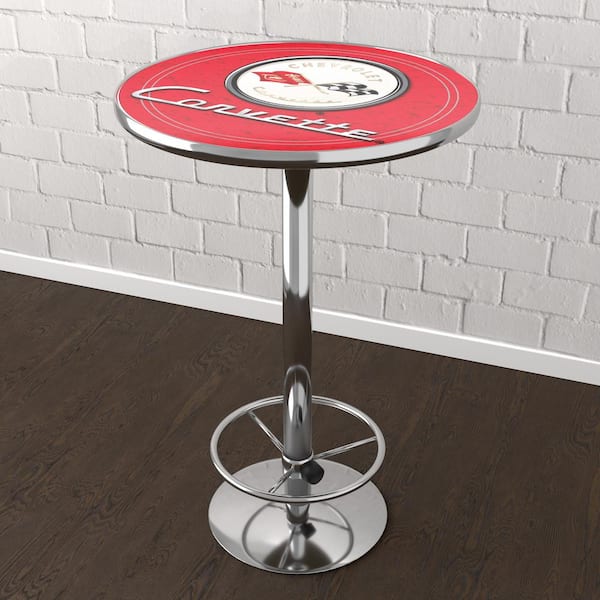 Unbranded Corvette C1 Red 42 in. Bar Table