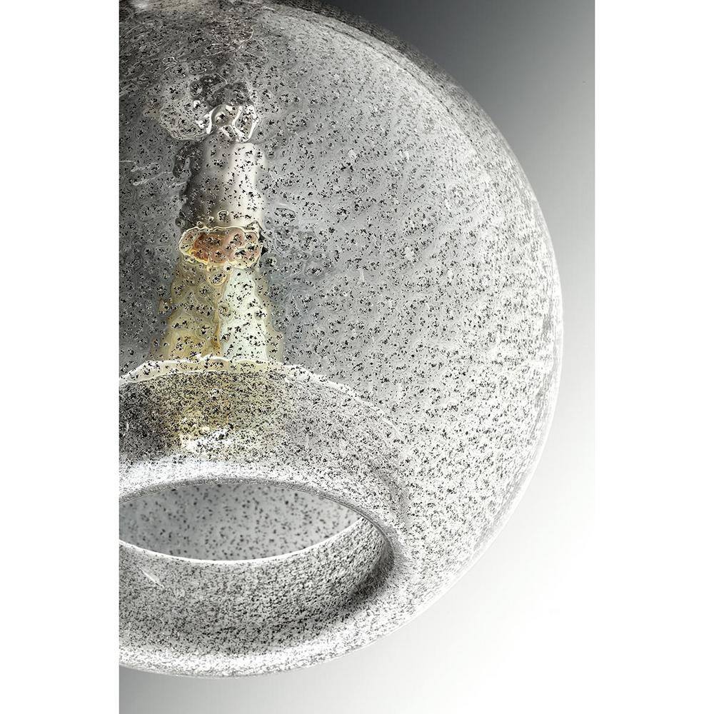 Malbec Brushed Nickel 14" Globe Pendant with Clear Textured Glass