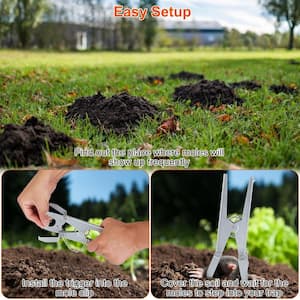 4-Pack Reusable Mole Traps with Scissor Jaw Mole Killers Effective Mole Clips for Vegetable Shed Field Garden Yard Cage