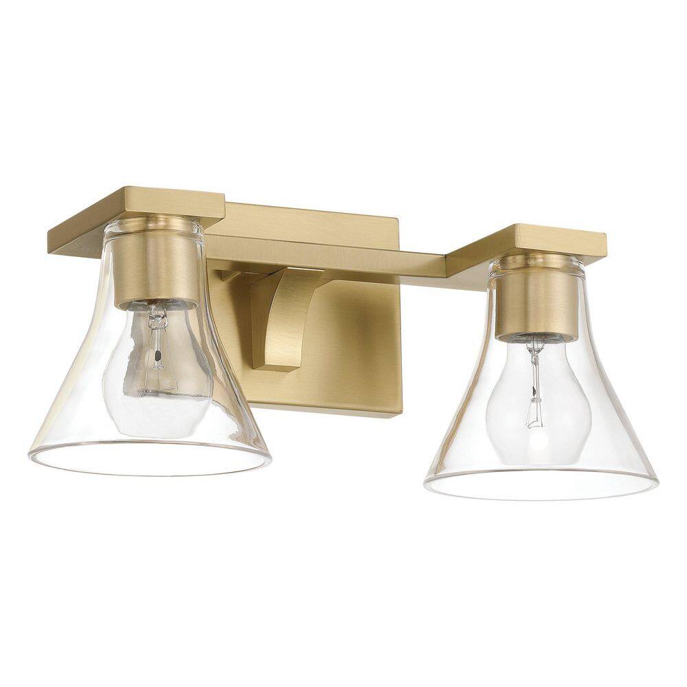 Gilford 14-in. 2-light Champagne Gold Vanity Light with Clear Glass Shades price history on PriceWatchPro