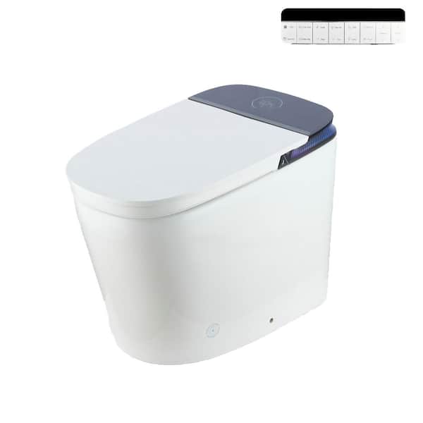 ADA Elongated Bidet Toilet 0.9/1.28 GPF in White w/ Tank, Auto Open/Close, Foam Shield, Heated Seat, Air Dryer, Light