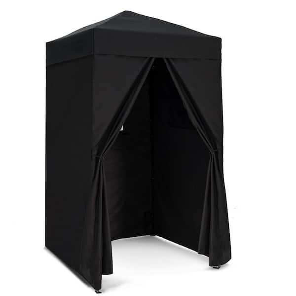 EAGLE PEAK 4 ft. x 4 ft. Black Flex Ultra Compact Pop-Up Changing Room Canopy Portable Privacy Cabana