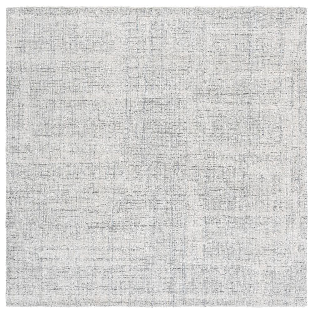 Abstract 6 ft. x 6 ft. Gray/Ivory Abstract Lines Square Area Rug