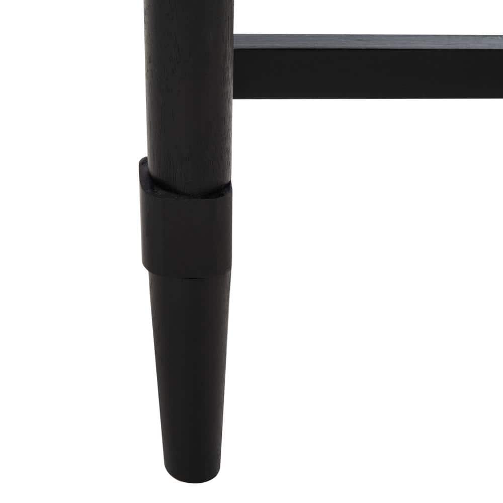 Aliyah Black Wood Console Table with Storage Drawers