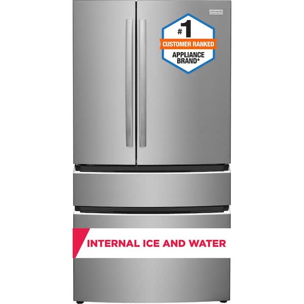 Frigidaire Gallery 21.4 cu. ft. Counter Depth 4-Door French Door Refrigerator in Stainless Steel with Internal Water Dispenser
