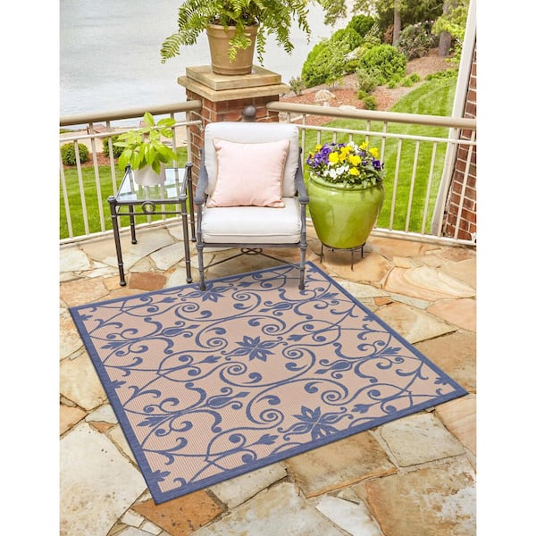 Outdoor Gate Beige 6' 0 x 6' 0 Square Rug