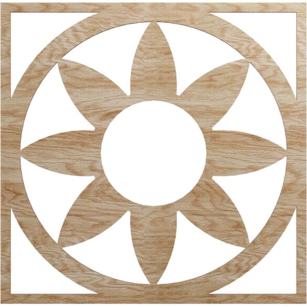 Ekena Millwork 0.25 in. x 26 in. x 26 in. Wood (Red Oak) Medallion Moulding