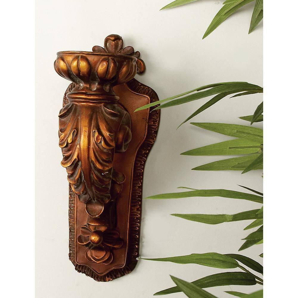 Bronze Polystone 13" Traditional Candle Wall Sconce