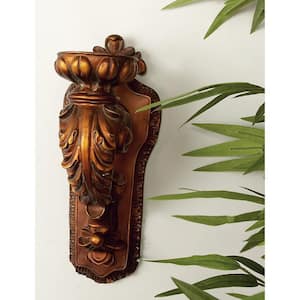 13 in. Bronze Polystone Single Candle Wall Sconce