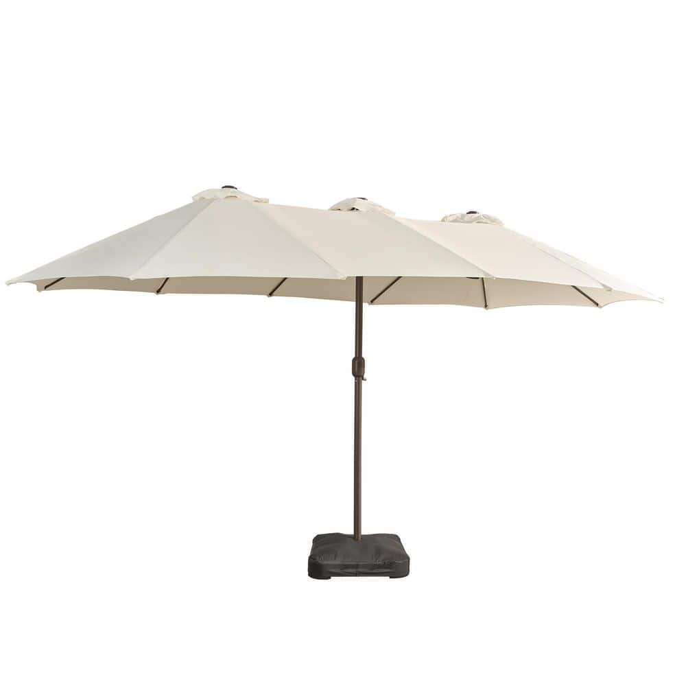 Wisteria C 15 ft. Outdoor Double-Sided Market Patio Umbrella, UV Protection with Base in White price history on PriceWatchPro