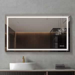 60 in. W x 36 in. H Rectangular Frameless Wall Mounted Anti-Fog Dimmable LED Light Wall Bathroom Vanity Mirror