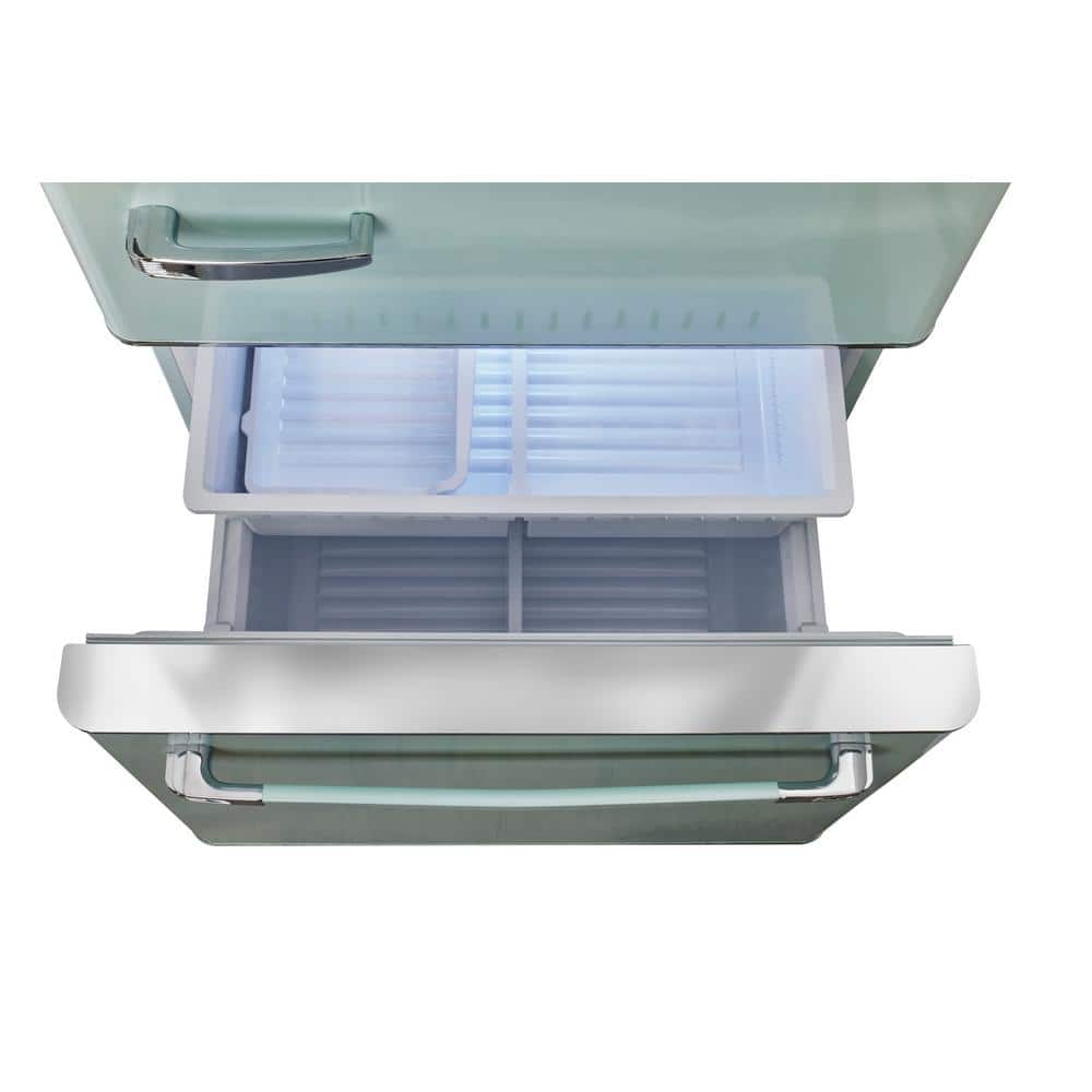 Summer Mint Green 18 Cu. Ft. Bottom Freezer Refrigerator with Ice Maker