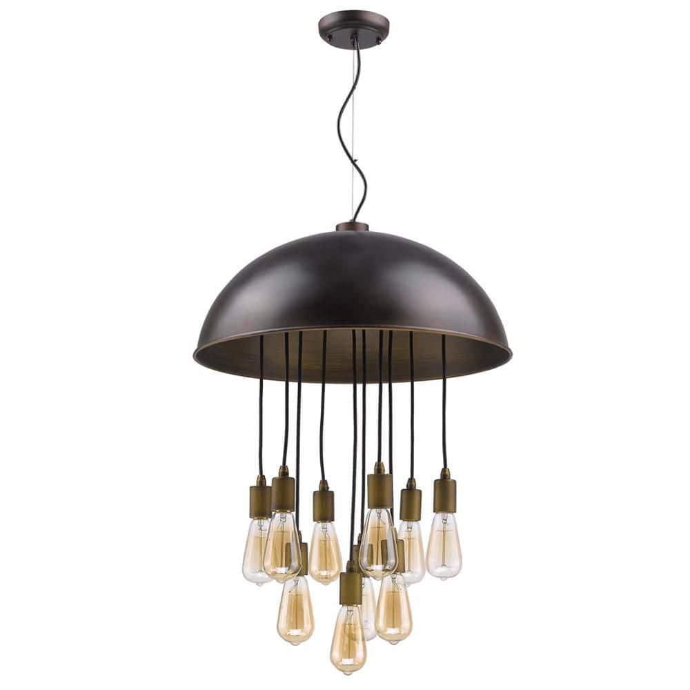 60-Watt 10-Light Bronze Pendant Light with Metal, No Bulbs Included price history on PriceWatchPro