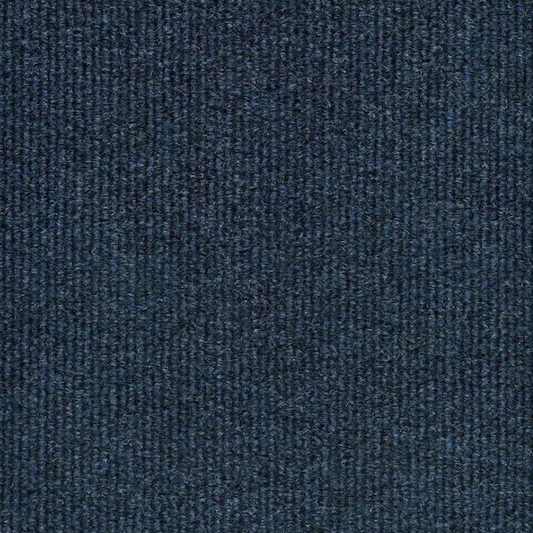 Unbranded Elevations - Color Ocean Blue Ribbed 12 ft. Under 40 sq. yds. Carpet