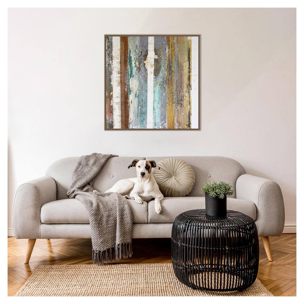 Textured Grain IV Abstract Canvas Art with Bronze Frame