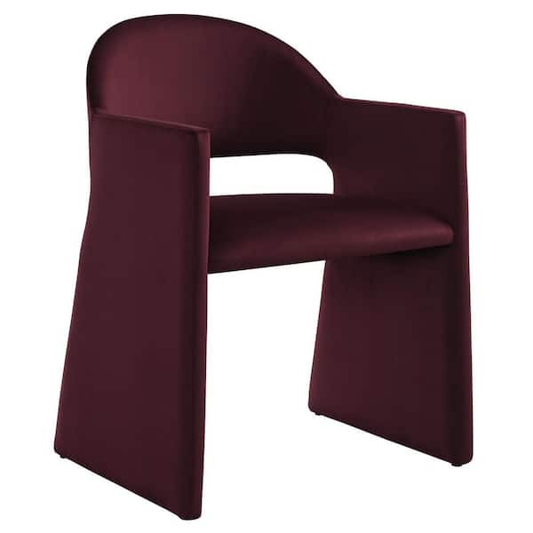 Talia Performance Velvet Dining Armchair in Mulberry