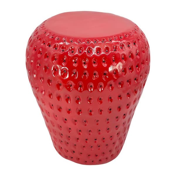 Fraser Fruit Stool Red Strawberry Resin Outdoor Side Table