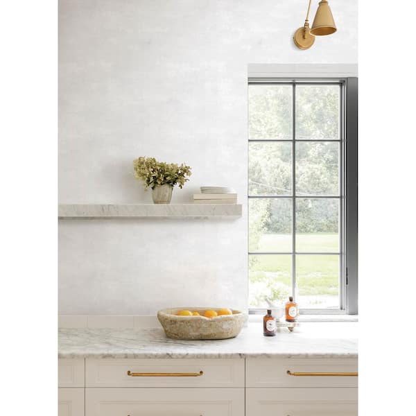White Al Fresco Oyster Plaster Wallpaper Sample