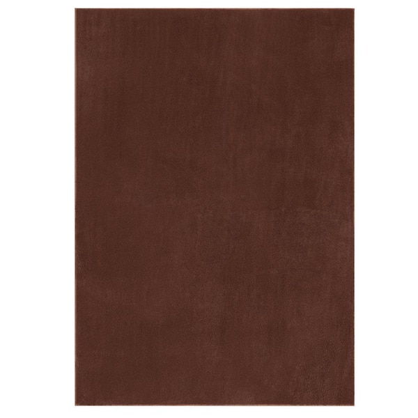 5x7 Solid Thick Shag Rug Soft Washable Indoor Carpet for Living Room Hallway Bedroom，Brown