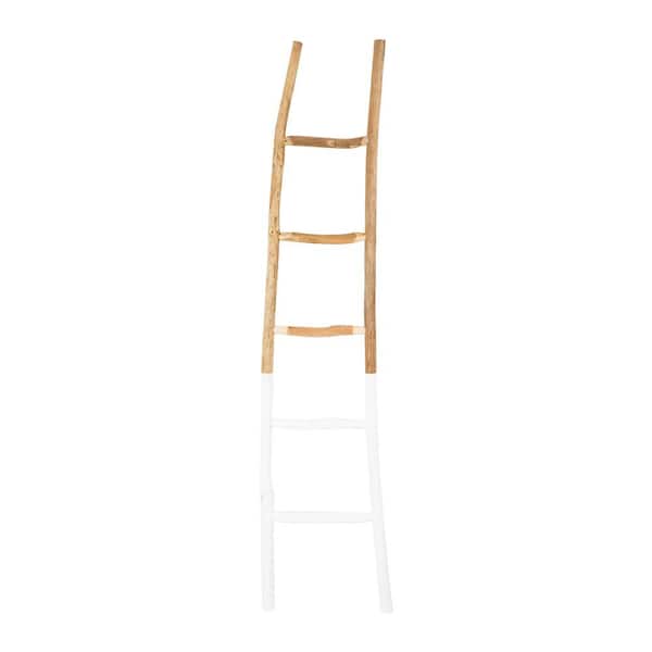 Storied Home White Decorative Wood Ladder EC0194 - The Home Depot