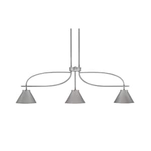 Olympia 12 in. 3-Light Chandelier Graphite Metal Shade