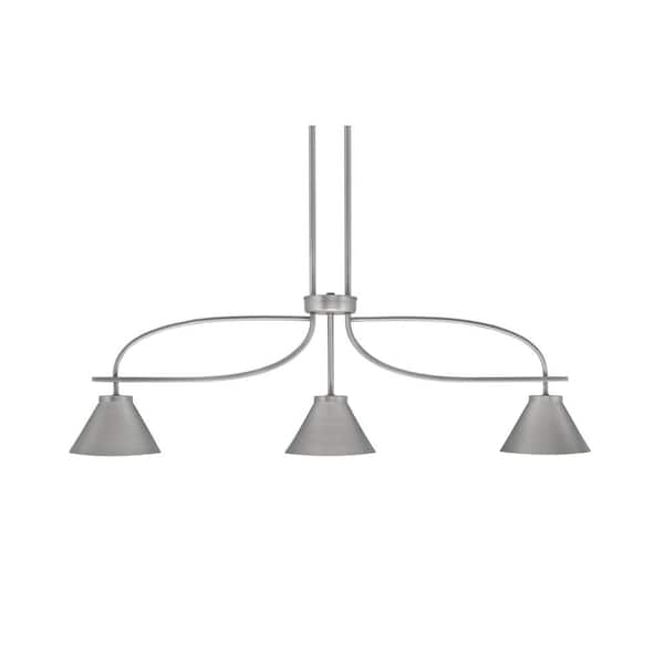 Unbranded Olympia 12 in. 3-Light Chandelier Graphite Metal Shade