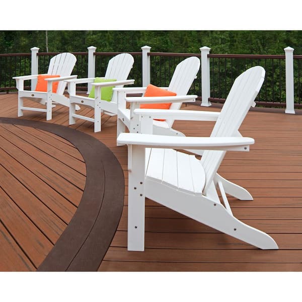 Yacht Club Shellback Classic White Plastic Patio Adirondack Chair