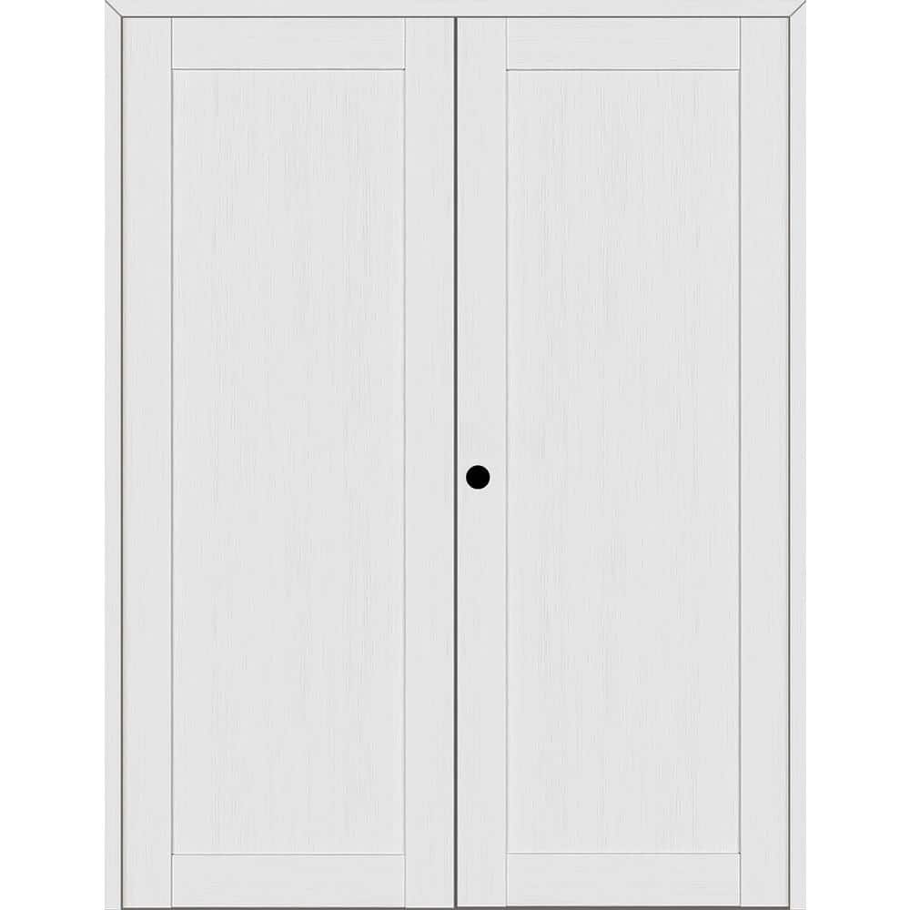 1-Panel Shaker 72 in. x 80 in. Right Active Bianco Noble Wood Composite Double Prehung Interior Door price history on PriceWatchPro